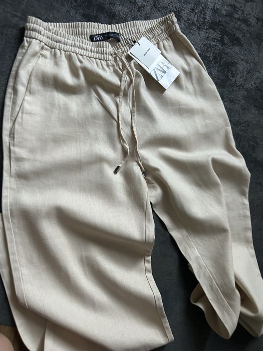Штани з льону  Zara  2025