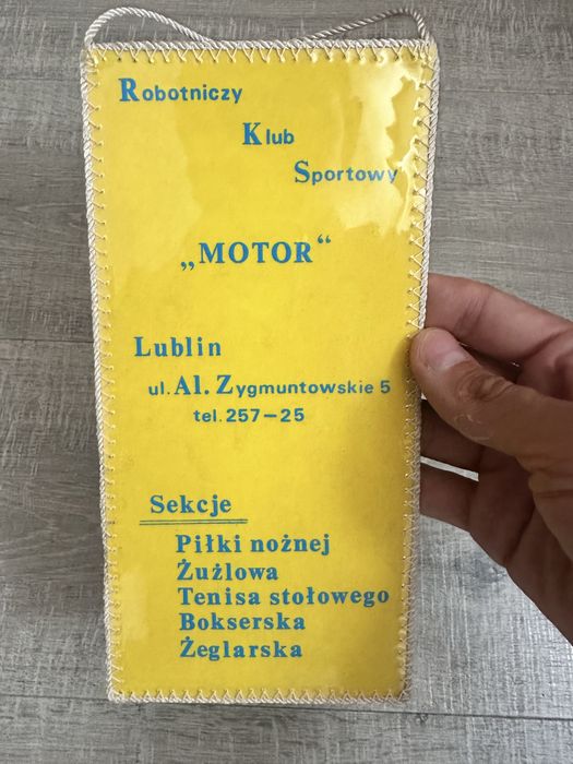 Cracovia Kraków - Motor Lublin - proporczyk meczowy prl 1983