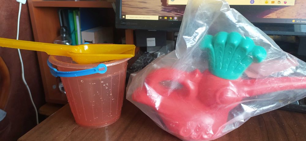 Детский набор для игры в песок "Ведерко+лопатка"  СССР