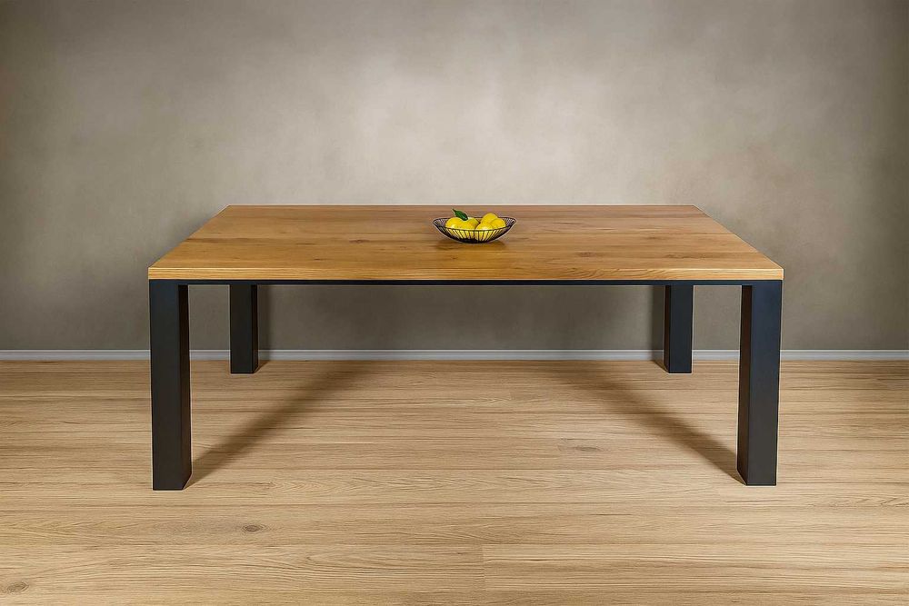 Stół Dębowy LOFT, 100% Lite Drewno DĄB, Rozkładany.