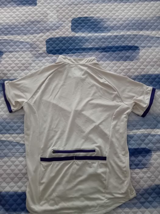 Camisola de Ciclismo Decathlon Branca c/ Zíper e Bolsos Traseiros