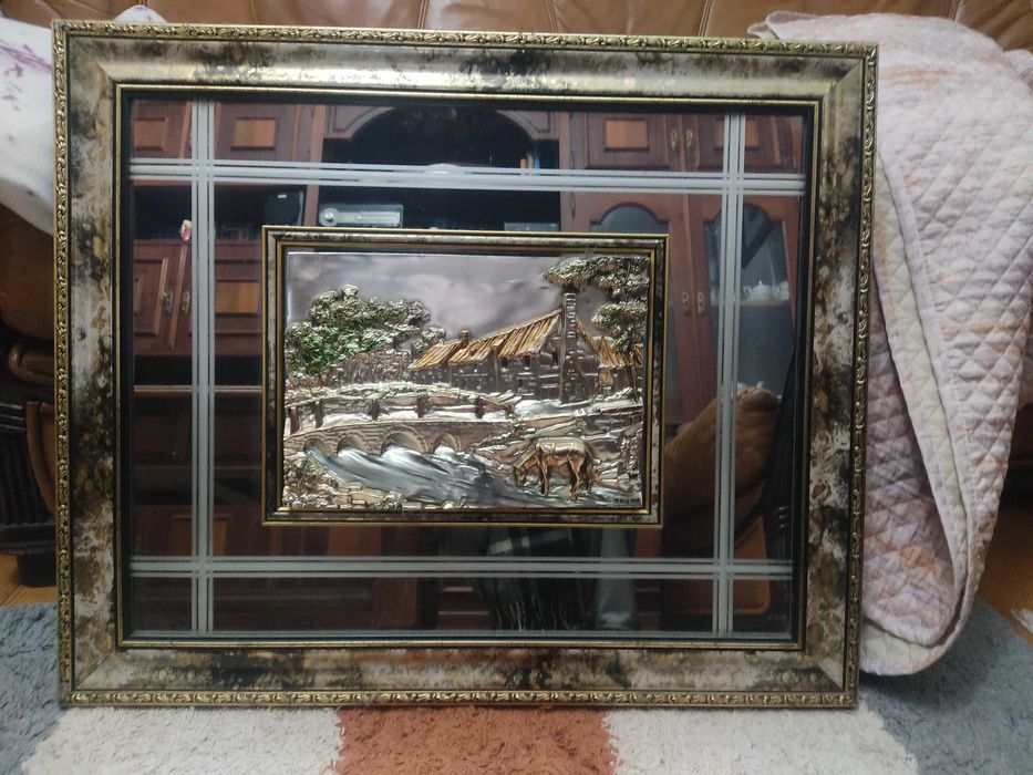 Quadro banhado a prata