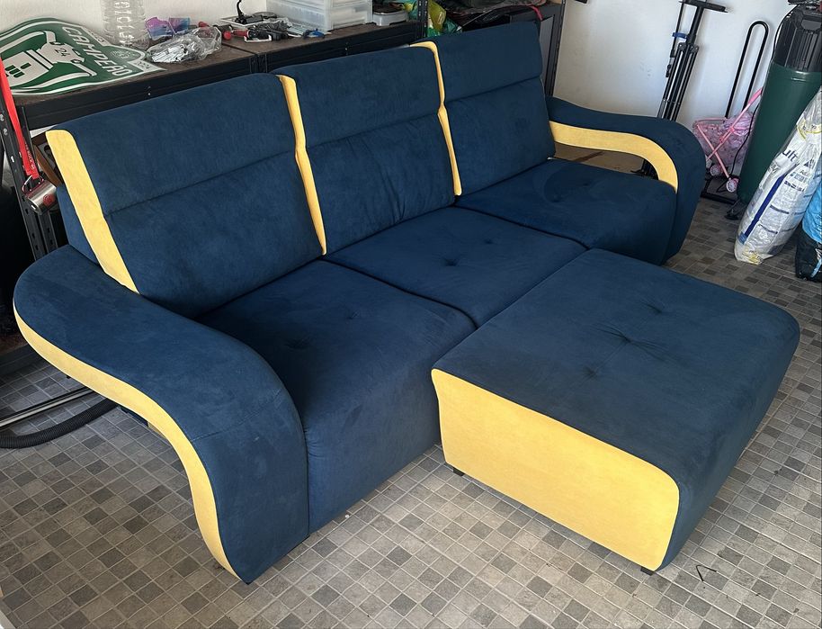 Sofá Chaise Long & 4 Bancos de apoio