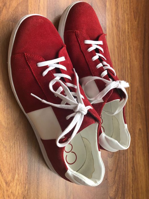 Calvin Klein Sammy 2 czerwony zamsz skóra Sneaker buty sportowe