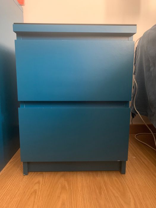 Mesa de cabeceira IKEA Malm Azul