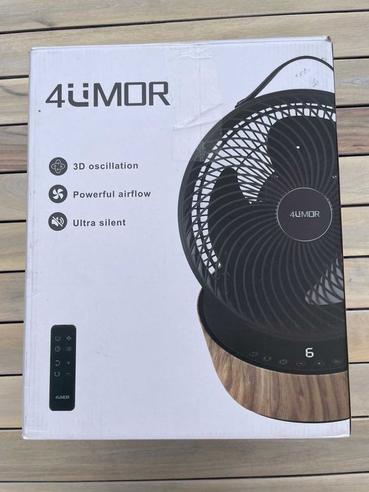 4UMOR Wentylator biurkowy z pilotem zdalnego sterowania czarny