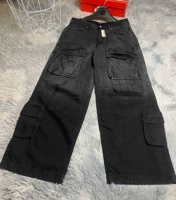 Продам муские карго джинсы багги серые Boohoo