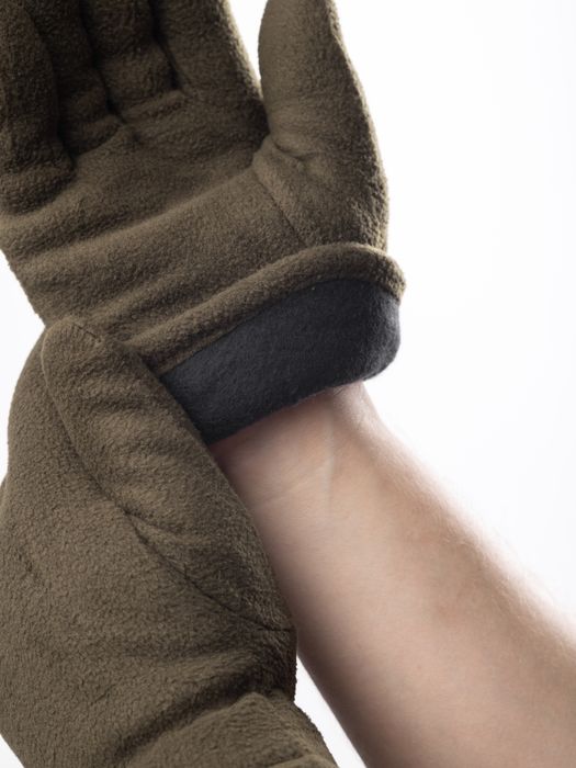 Флісові рукавиці перчатки 2-шарові Олива Піесель Чорні