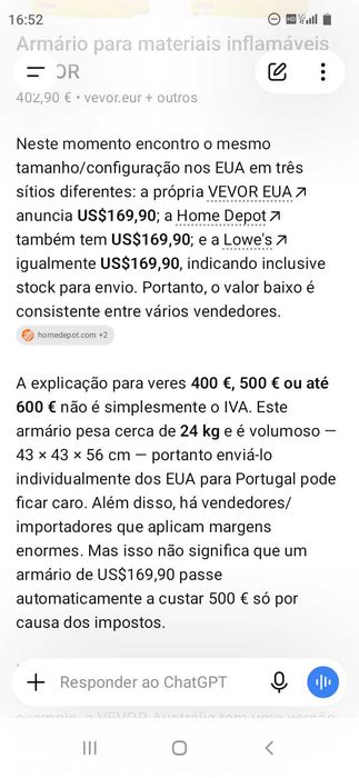 Cofre Armário Pro. 402€. Oportunidades