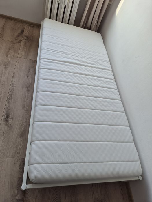 Materac piankowy średnio twardy biały Ikea 90 x 200