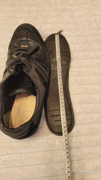 Hugo Boss Green – skórzane sneakersy czarne, rozmiar 45, premium