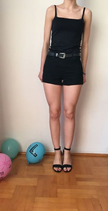 Nowe spodenki szorty spodnie shorty czarne C&A 40 L czerń jeansowe