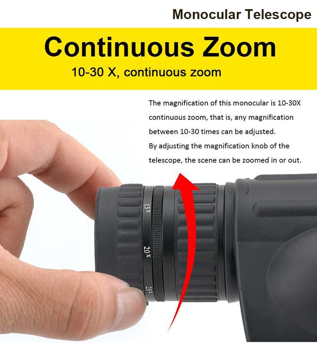 Монокуляр телескоп Svbony SV49 10-30x50 підзорна труба BAK7 чохол