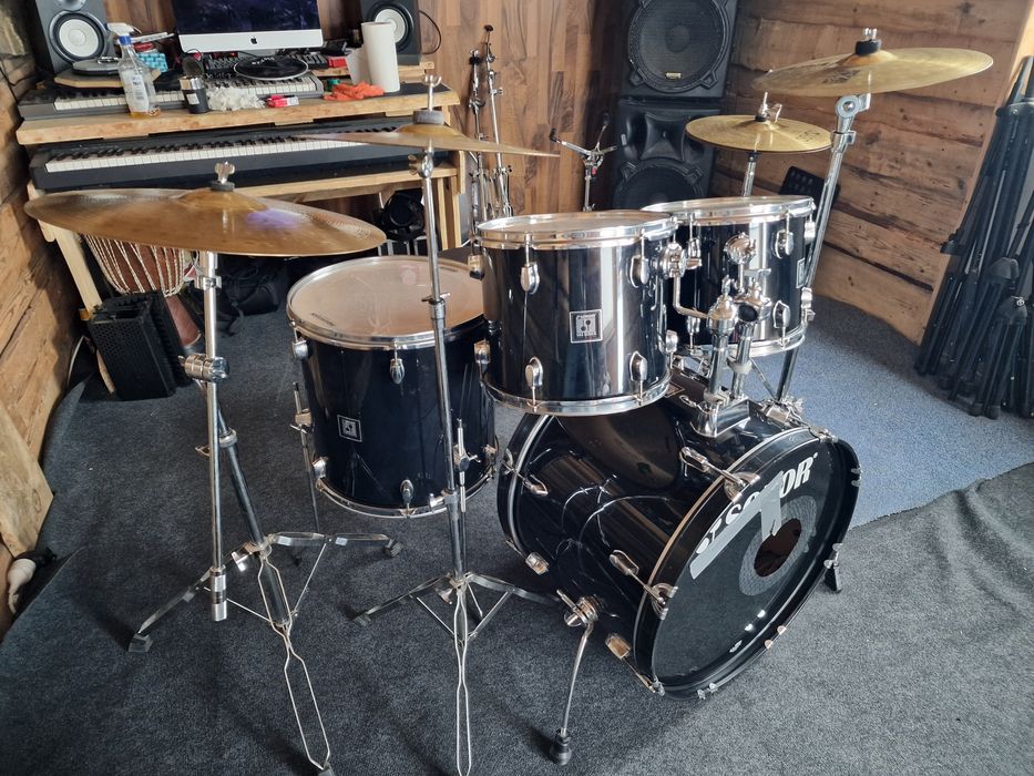 Perkusja Sonor 503 + talerze Paiste , werbel i pedal – super stan