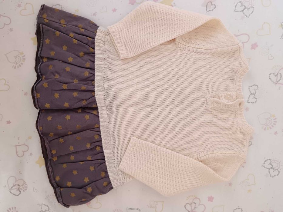 Vestido malha estrelinha 3-6m