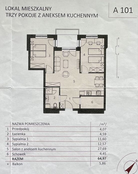 Mazowiecka Park | 3 pokoje + garaż | 65 m²