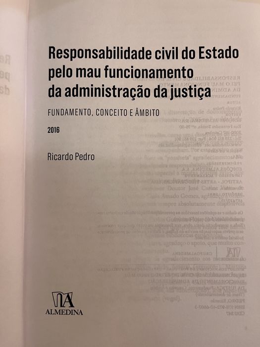 Responsabilidade civil Estado pelo mau funcionamento da admin justiça