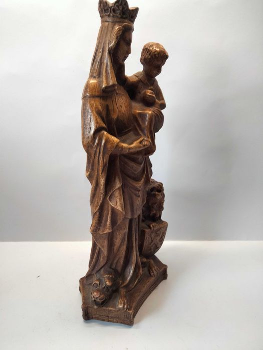 Duża stara figura Matka Boska ,Boża z dzieciątkiem Jezus