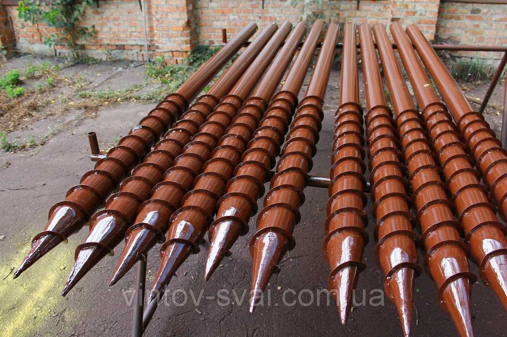 Винтовие сваи, гвинтові палі, геошурупи, наконечникі сва, низька ціна