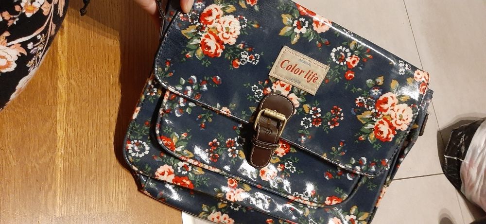 Torba torebka w kwiaty na ramię