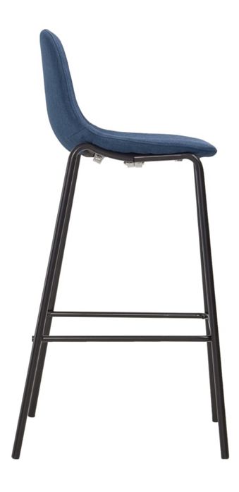 Cadeiras de bar 4 pcs tecido azul