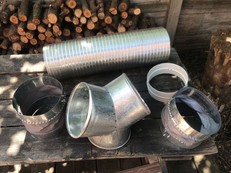 Вентиляція 150мм (гофра, з‘єднувач, трійник, вставка)