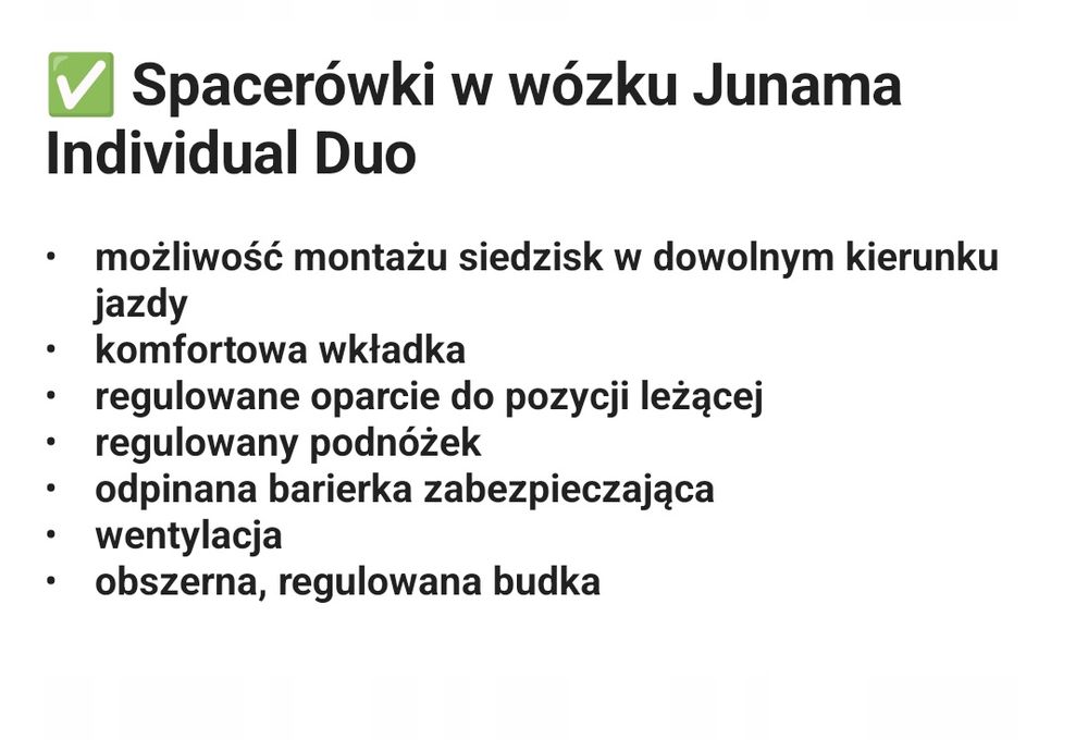 Wózek bliźniaczy JUNAMA