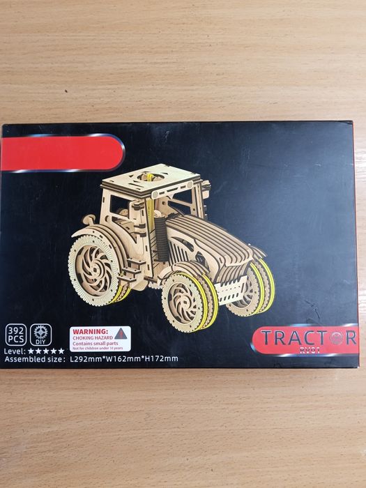 Конструктор, 3d пазл, дерев'яний трактор