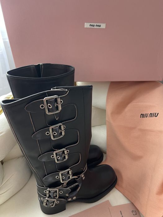 Wyprzedaż! Kozaki Miu Miu !PREMIUM Skóra!Od ręki!Czarne i brąowe!36-41