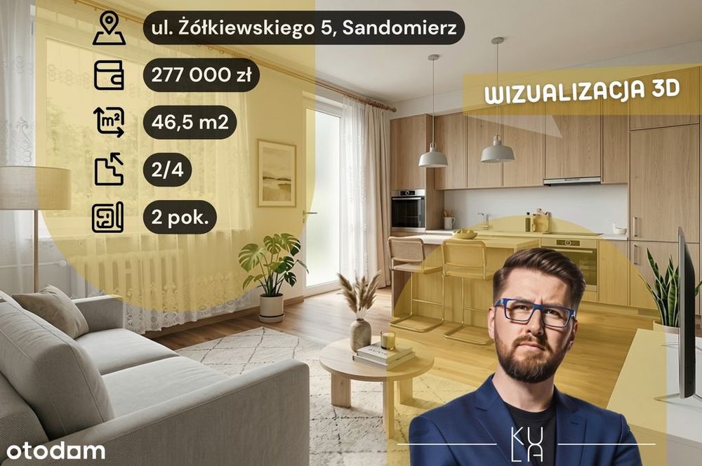 Mieszkanie na sprzedaż, 2 pokoje, 47 m², Sandomierz