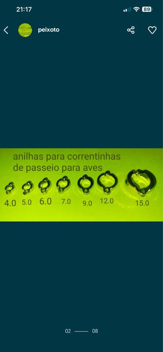 correntes para aves domesticadas  prqueno médio e grande porte.