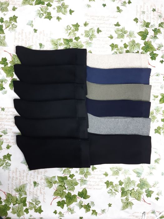 12 pares de meias,  6 preto + 6 cores sortidss