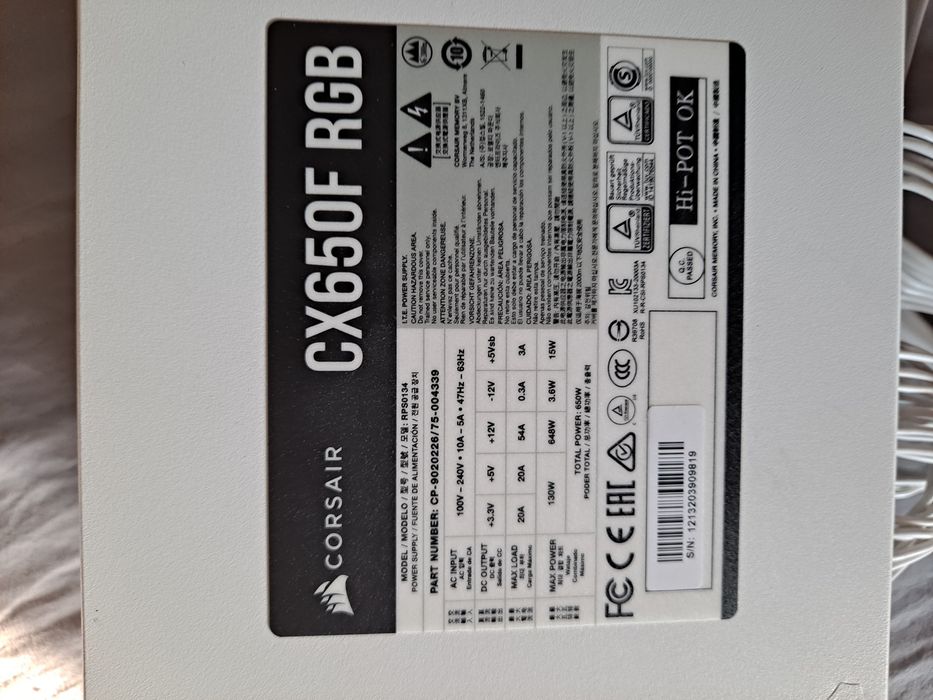 PSU 650 watt Corsair 80+Bronze