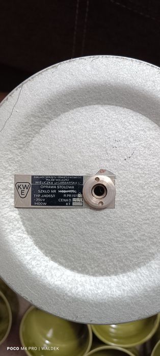 Lampa vintage stołowa PRL stylizowana na naftową