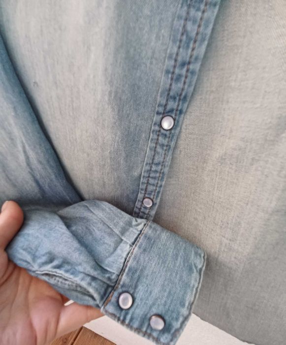 Koszula Jeansowa TAO 152 Miękki Jeans | Perłowe Napy | Gwiazdki | Premium