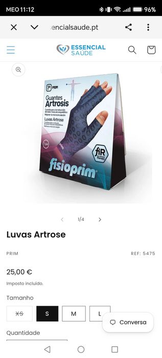 Luvas terapêuticas para artrose (XS) - Novas