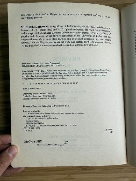 Schaum's Outline Physics for Engineering and Science