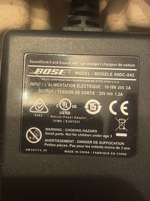 Oryginalna ladowarka samochodowa prądu stałego BOSE 99dc-042