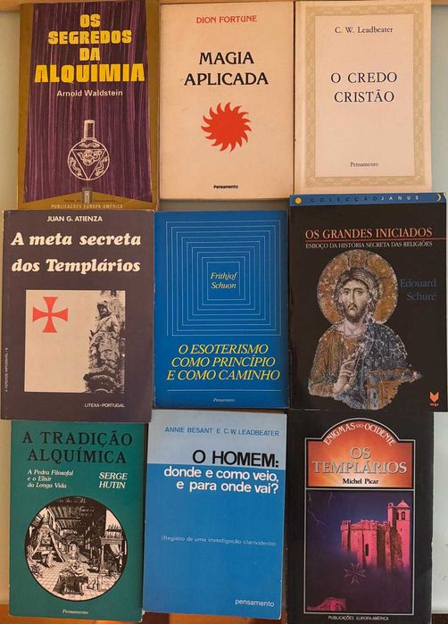 LER A DESCRIÇÃO PRIMEIRO, antes de enviar mensagem Livros Esotéricos, Templários, Rosa Cruz, Alquimia, Cabala,Mistérios de Portugal, Fulcanelli,Gandra