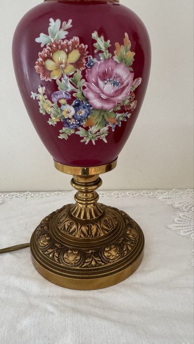 Candeeiro de mesa pintado à mão, vintage