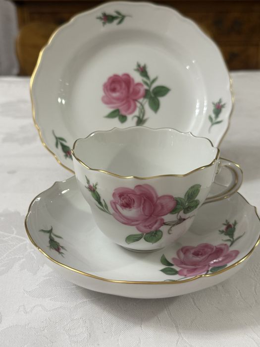 Miśnia Filiżanka z podstawkiem i talerzykiem