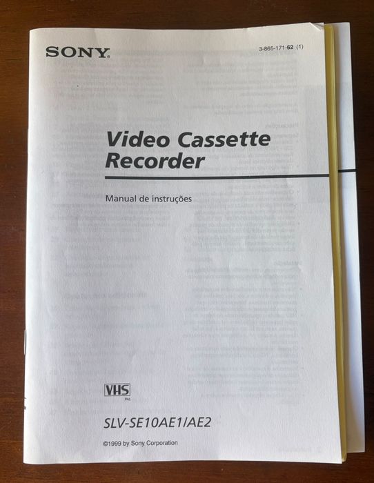Leitor VHS Sony com instruções