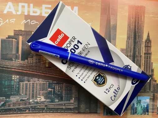 Ручка масляная новая хорошая Cello синяя