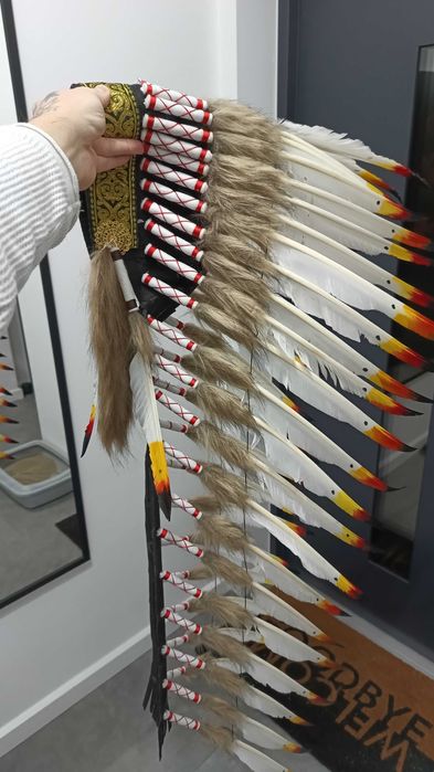 Pióropusz indiański - bal, karnawał, opaska z piórami