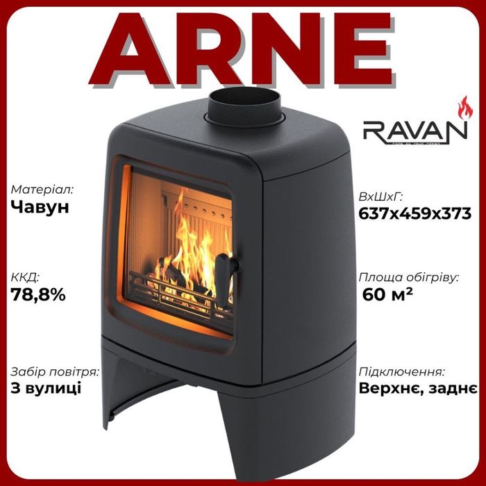 Піч камін чавунна RAVAN Arne