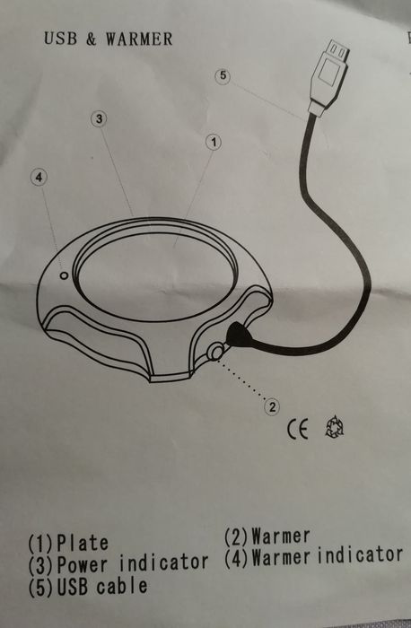 Aquecedor bebidas por USB