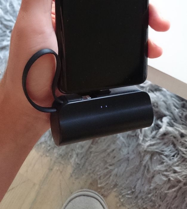 Nowy Mini PowerBank USB C podstawka kieszonkowy do telefonu bateria