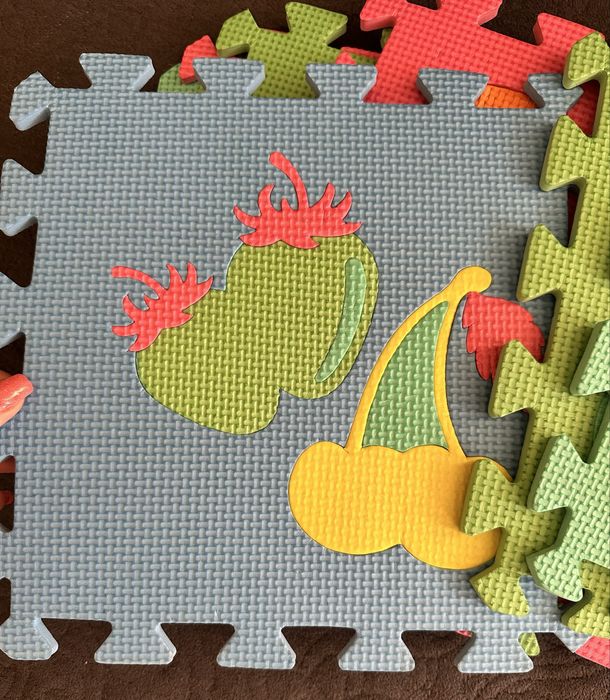 Килимок пазл цифри 10 штук і фрукти з тваринами 10 штук