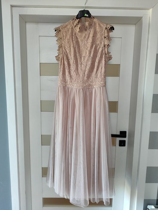 Sukienka damska pudrowy róż