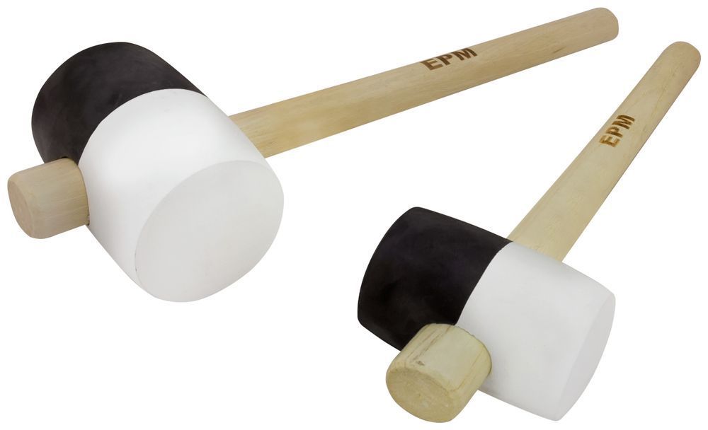 Młotek Gumowy Czarno-Biały Drewniana Rączka 450G EPM